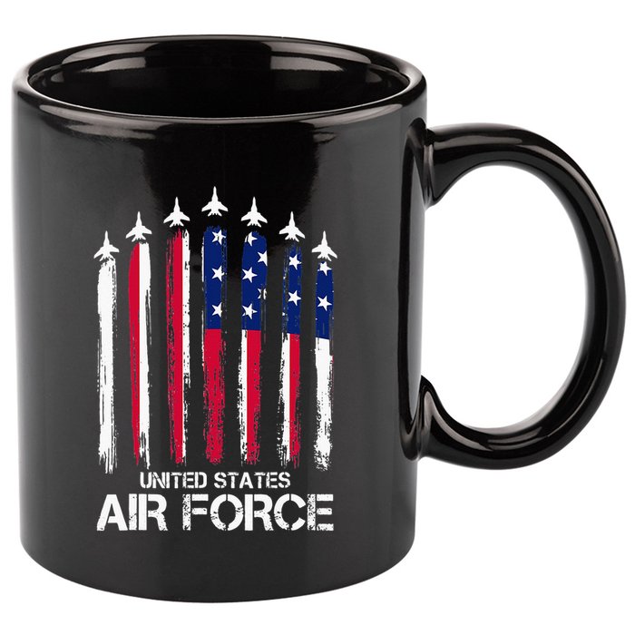 Air Force US Veterans American Flag 4th Of July Patriotic 11oz C Handle Ceramic Mug