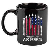 Air Force US Veterans American Flag 4th Of July Patriotic 11oz C Handle Ceramic Mug