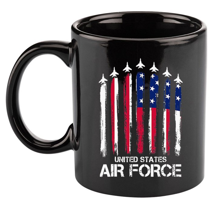 Air Force US Veterans American Flag 4th Of July Patriotic 11oz C Handle Ceramic Mug
