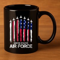 Air Force US Veterans American Flag 4th Of July Patriotic 11oz C Handle Ceramic Mug