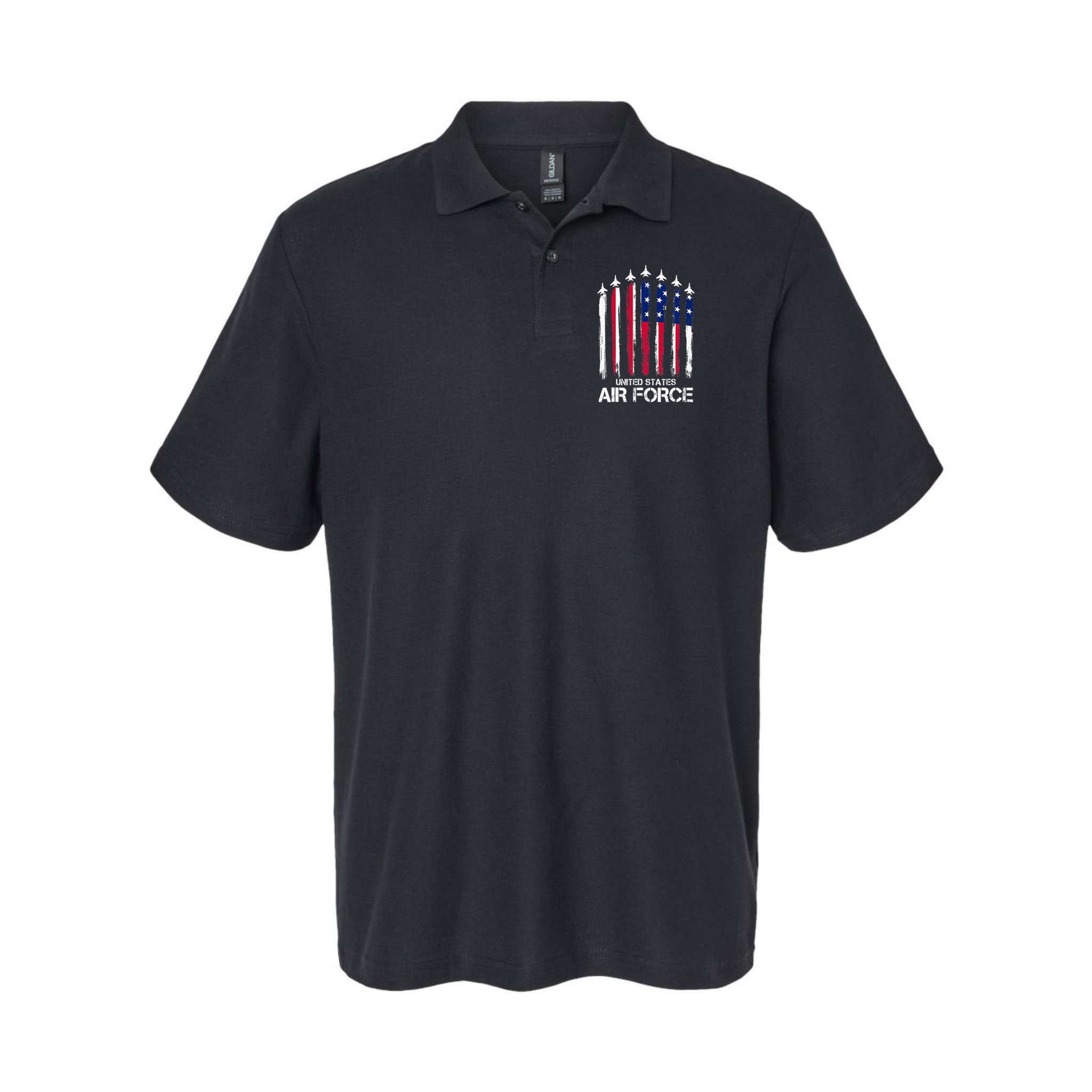 Air Force US Veterans American Flag 4th Of July Patriotic Polo