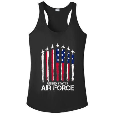 Air Force US Veterans American Flag 4th Of July Patriotic Ladies PosiCharge Competitor Racerback Tank