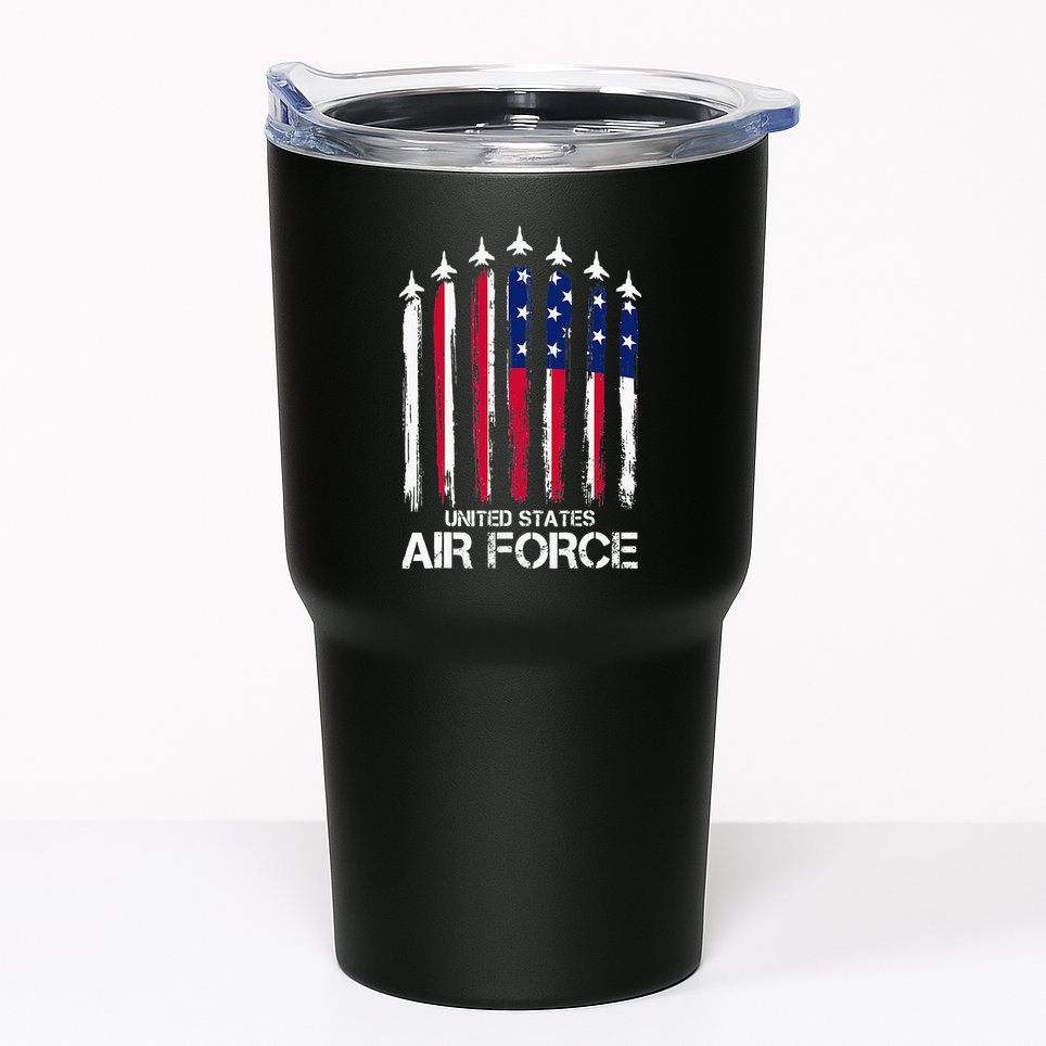 Air Force US Veterans American Flag 4th Of July Patriotic Tumbler