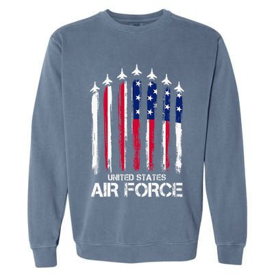Air Force US Veterans American Flag 4th Of July Patriotic Garment-Dyed Sweatshirt