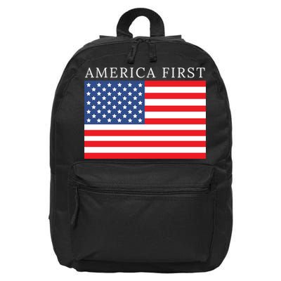 America First USA Flag 16 in Basic Backpack