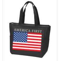 America First USA Flag Zip Tote Bag