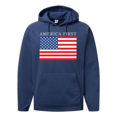 America First USA Flag Performance Fleece Hoodie