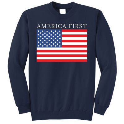 America First USA Flag Tall Sweatshirt