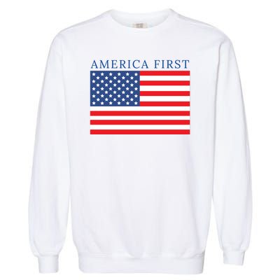 America First USA Flag Garment-Dyed Sweatshirt