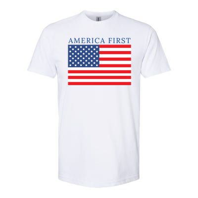 America First USA Flag Softstyle CVC T-Shirt