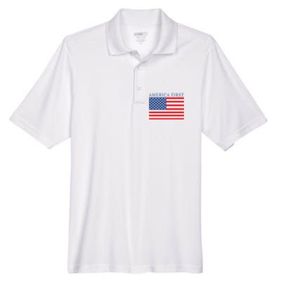 America First USA Flag Men's Origin Performance Pique Polo