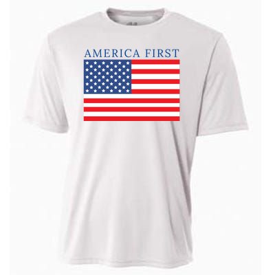 America First USA Flag Cooling Performance Crew T-Shirt