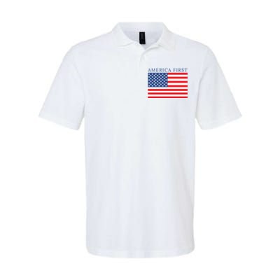 America First USA Flag Softstyle Adult Sport Polo