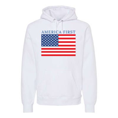 America First USA Flag Premium Hoodie