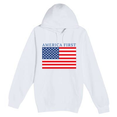 America First USA Flag Premium Pullover Hoodie