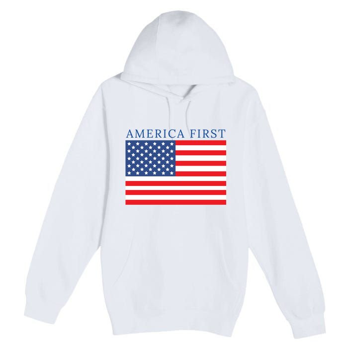 America First USA Flag Premium Pullover Hoodie