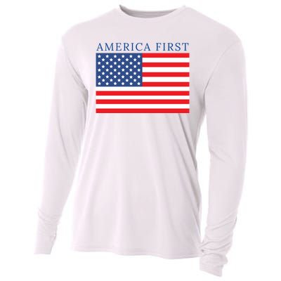 America First USA Flag Cooling Performance Long Sleeve Crew