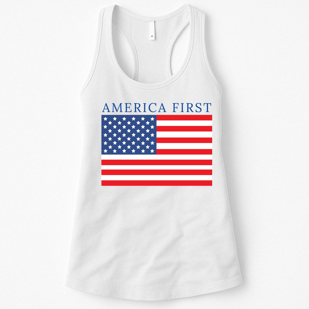 America First USA Flag Womens Tank Top