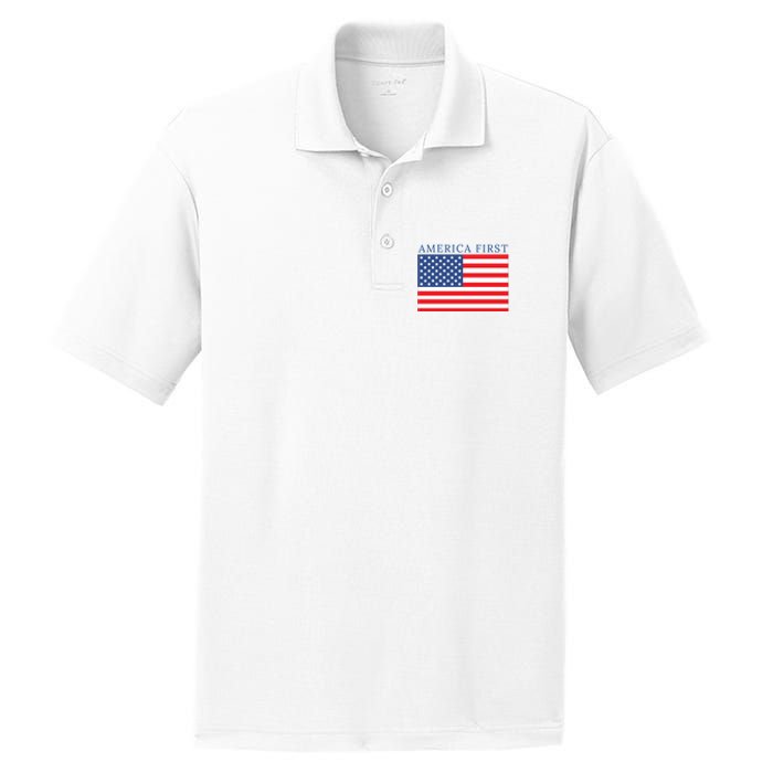 America First USA Flag PosiCharge RacerMesh Polo