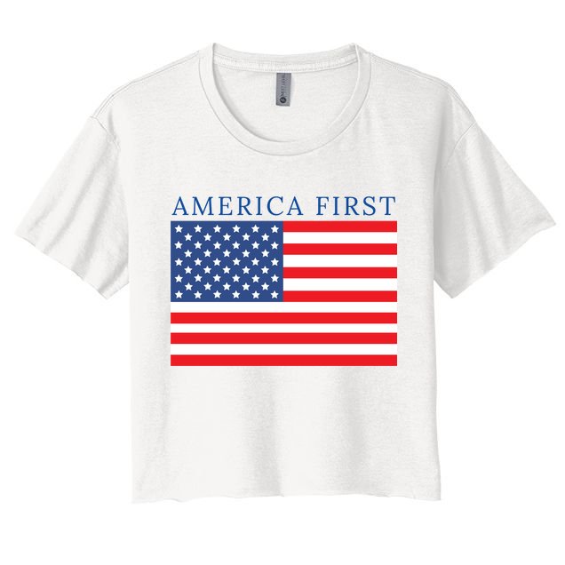 America First USA Flag Crop Top