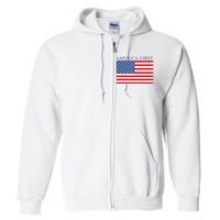 America First USA Flag Full Zip Hoodie