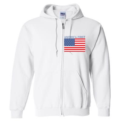 America First USA Flag Full Zip Hoodie