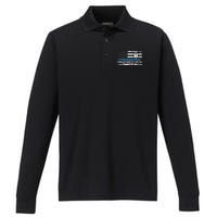 American Flag USA Advanced EMT AEMT Medical Technician Performance Long Sleeve Polo