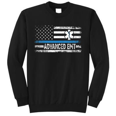 American Flag USA Advanced EMT AEMT Medical Technician Sweatshirt