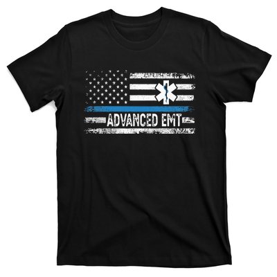 American Flag USA Advanced EMT AEMT Medical Technician T-Shirt