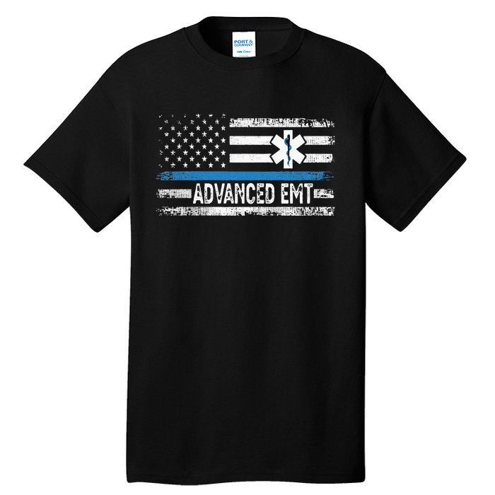 American Flag USA Advanced EMT AEMT Medical Technician Tall T-Shirt