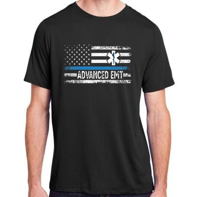 American Flag USA Advanced EMT AEMT Medical Technician Adult ChromaSoft Performance T-Shirt