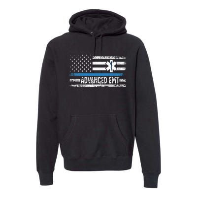 American Flag USA Advanced EMT AEMT Medical Technician Premium Hoodie