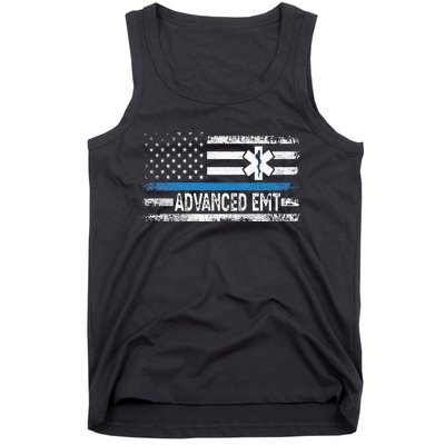 American Flag USA Advanced EMT AEMT Medical Technician Tank Top