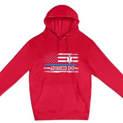 American Flag USA Advanced EMT AEMT Medical Technician Premium Pullover Hoodie