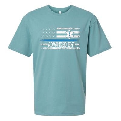 American Flag USA Advanced EMT AEMT Medical Technician Sueded Cloud Jersey T-Shirt