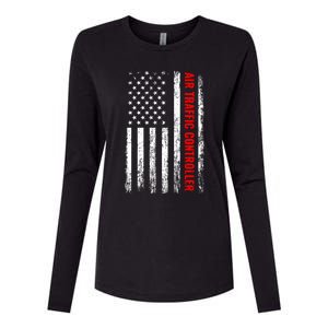 American Flag Us Air Traffic Control Gift Womens Cotton Relaxed Long Sleeve T-Shirt