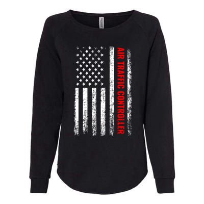 American Flag Us Air Traffic Control Gift Womens California Wash Sweatshirt