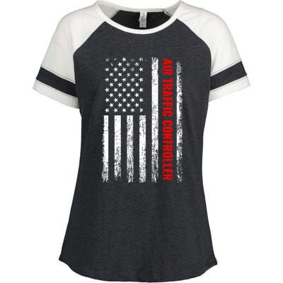 American Flag Us Air Traffic Control Gift Enza Ladies Jersey Colorblock Tee