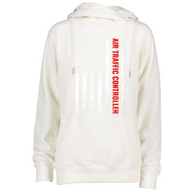 American Flag Us Air Traffic Control Gift Womens Funnel Neck Pullover Hood