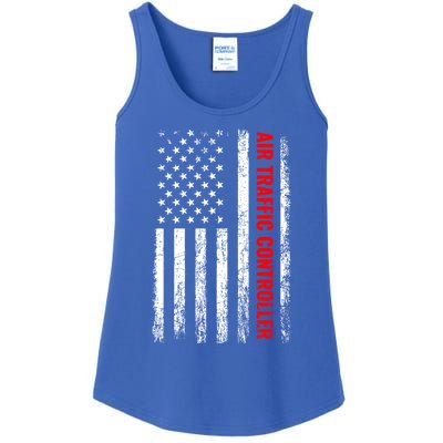 American Flag Us Air Traffic Control Gift Ladies Essential Tank