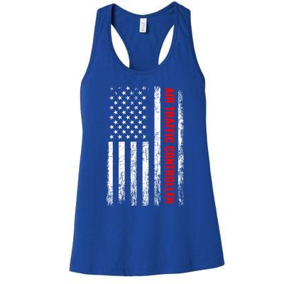 American Flag Us Air Traffic Control Gift Women's Racerback Tank