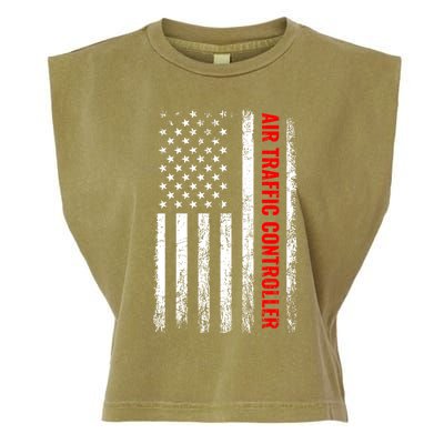 American Flag Us Air Traffic Control Gift Garment-Dyed Women's Muscle Tee