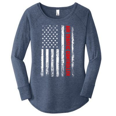 American Flag Us Air Traffic Control Gift Women's Perfect Tri Tunic Long Sleeve Shirt