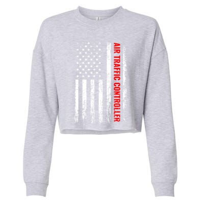 American Flag Us Air Traffic Control Gift Cropped Pullover Crew