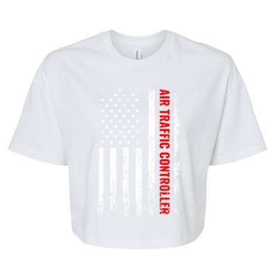 American Flag Us Air Traffic Control Gift Bella+Canvas Jersey Crop Tee