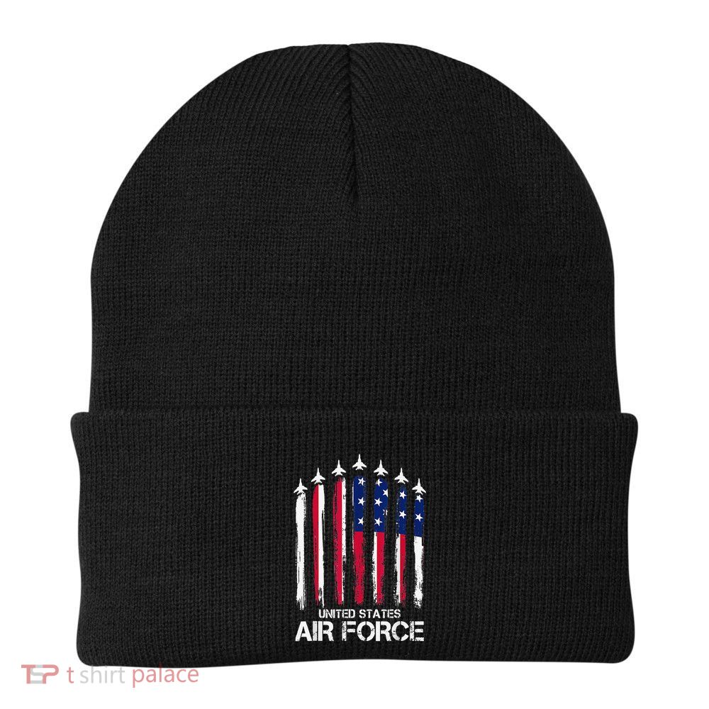 Air Force US Veterans American Flag 4th of July Patriotic Beanie
