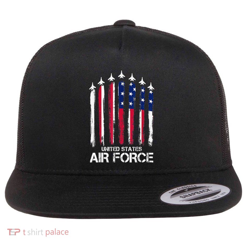 Air Force US Veterans American Flag 4th of July Patriotic Flatbill Hat