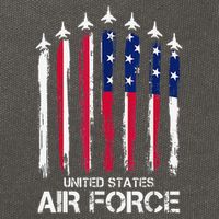 Air Force US Veterans American Flag 4th of July Patriotic Cotton Canvas Backpack