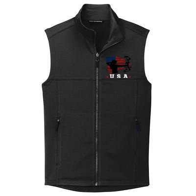 American Flag USA, Patriotic Sports, American Flag Archery Collective Smooth Fleece Vest