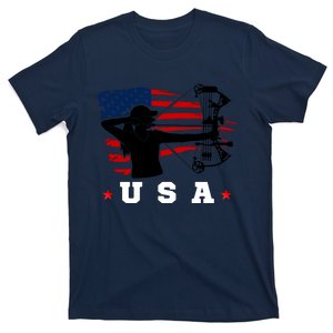 American Flag USA, Patriotic Sports, American Flag Archery T-Shirt